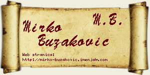 Mirko Buzaković vizit kartica